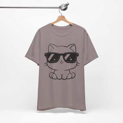 Cat Sunglasses Line Art Tee
