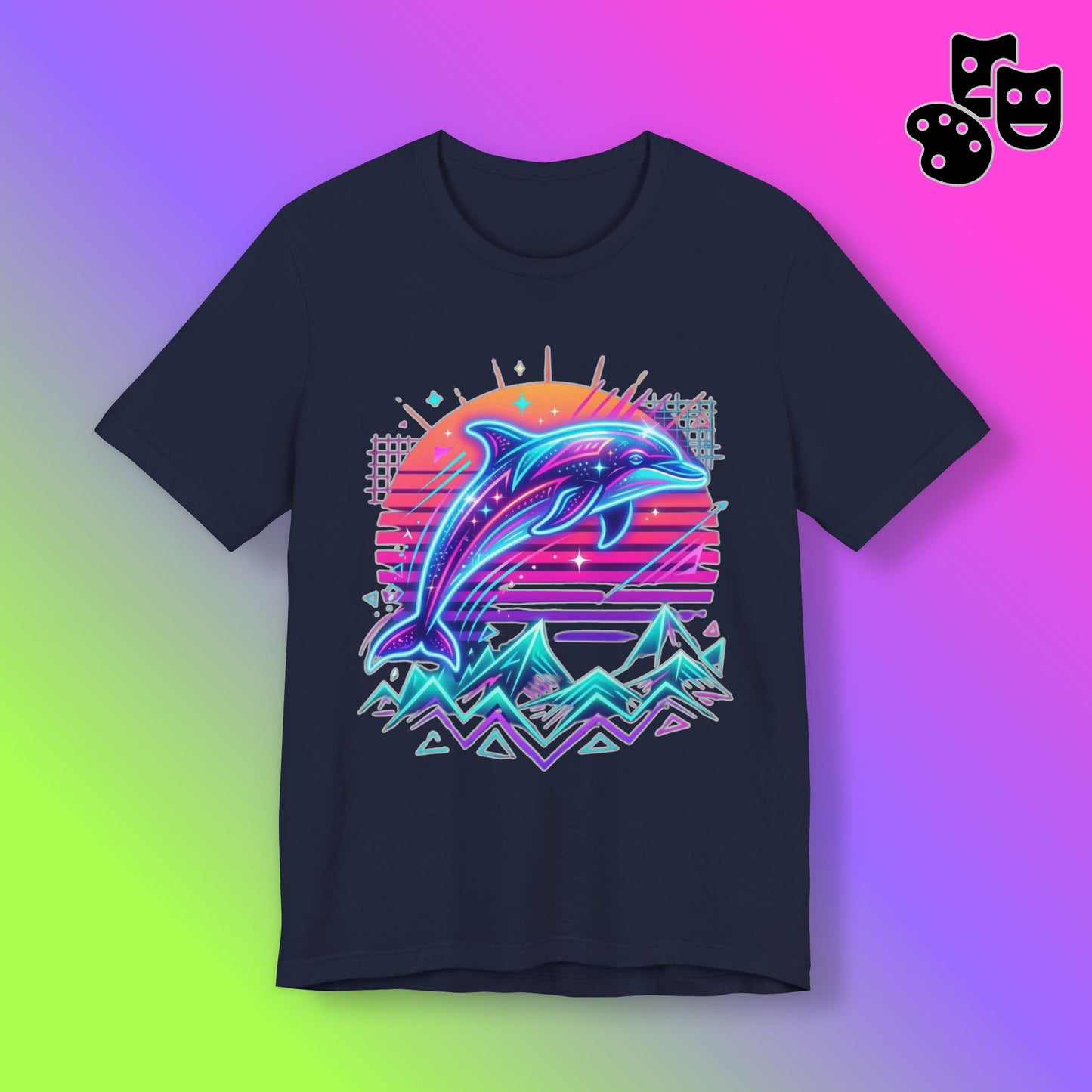 Retro Neon Dolphin