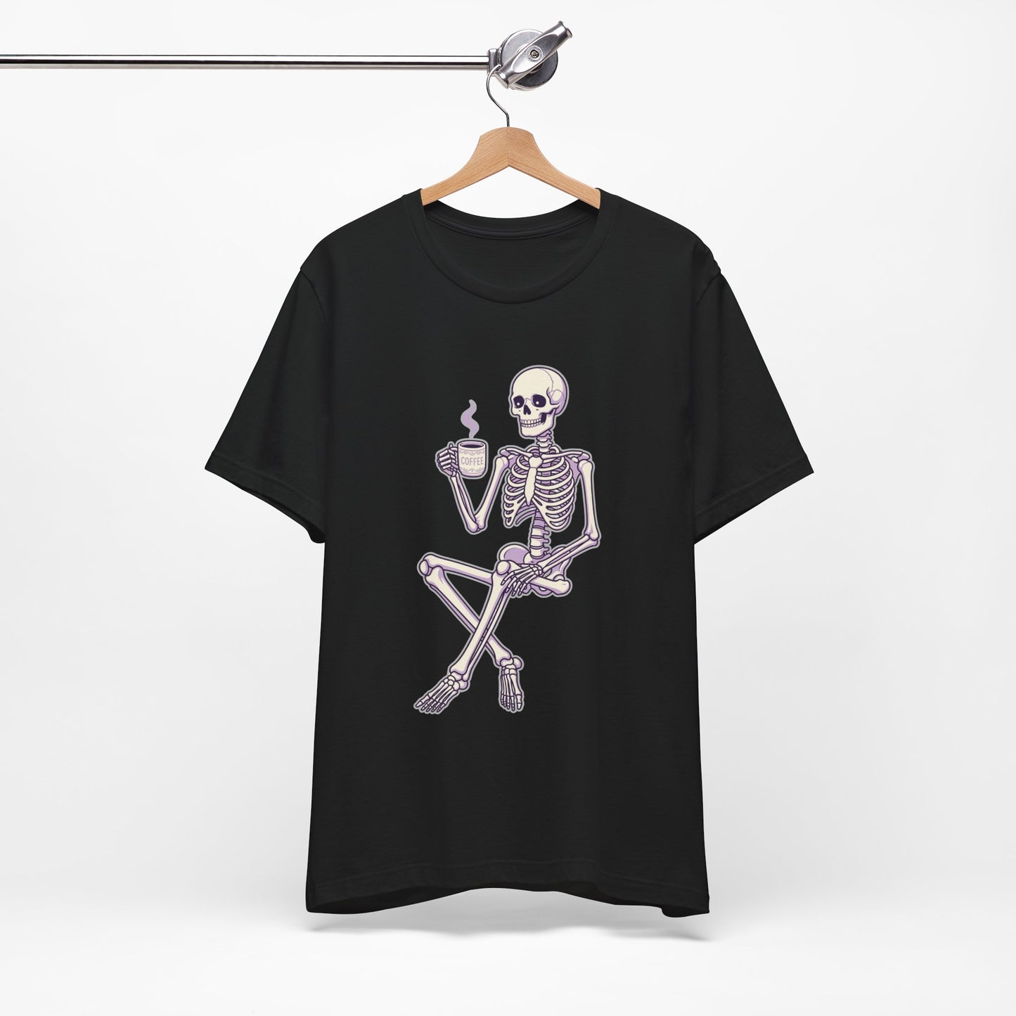 Skeleton Sips Coffee