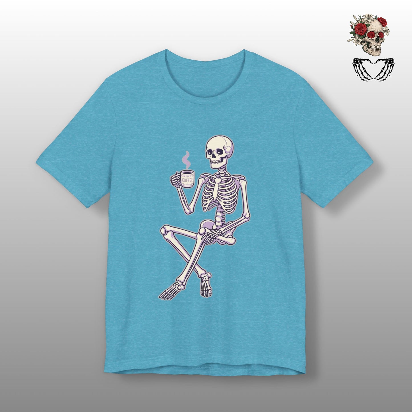 Skeleton Sips Coffee