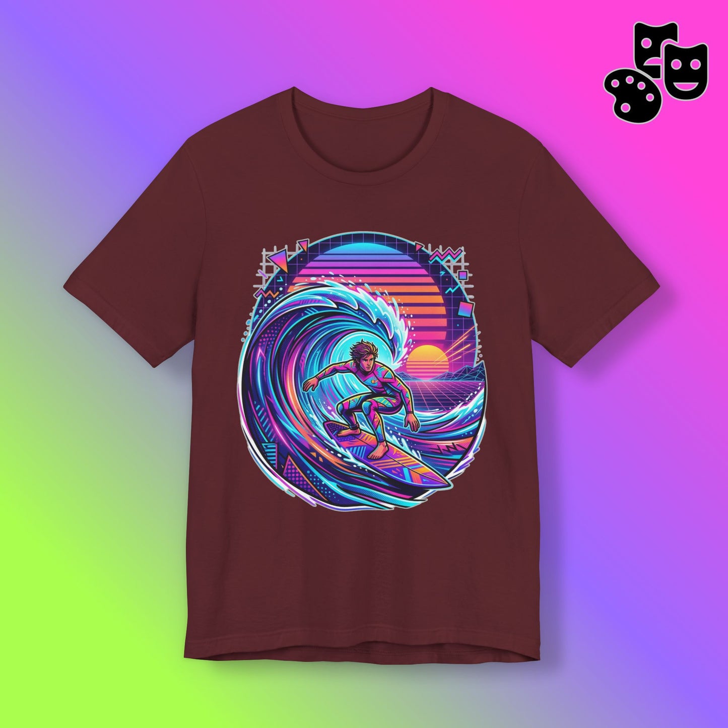 Retro Sunset Surfer