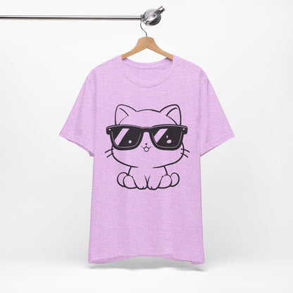 Cat Sunglasses Line Art Tee
